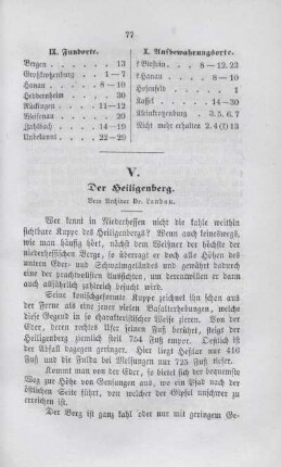V. Der Heiligenberg.