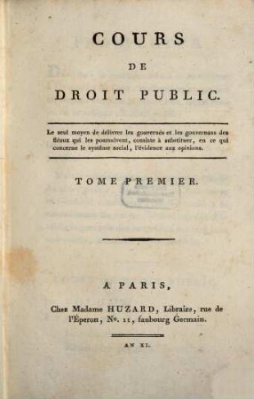 Cours de droit public, 1
