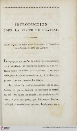 Introduction pour la visite du château