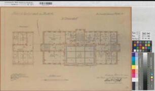 Herdecke (Herdecke) Friedrich Harkortschule Blatt 5 Grundriß 2. Obergeschoß 1933 1 : 100 43 x 67 Pausen Schmitt-Wöpke, Regierungsbaurat, Hochbauamt Hagen KSM Nr. 1282