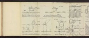 Plate 8. STAGING, FOUNDATIONS, AND BLOCK-SETTING MACHINES. Fig. 1. bis Fig. 12.