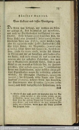 Fünftes Kapitel. Vom Unkraut und dessen Vertilgung