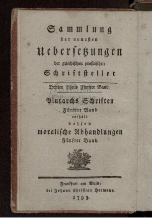 Band 5: Plutarchs moralische Abhandlungen. Fünfter Band