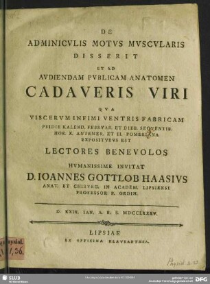 De Adminiculis Motus Muscularis