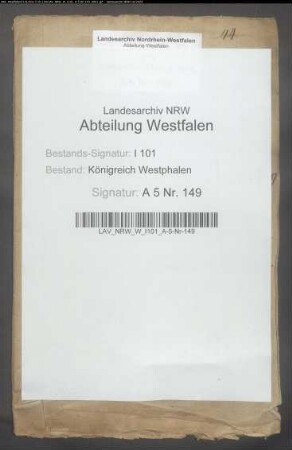 Gesuch des vormaligen Domkämmerei-, Archidiakonat- und Gerichtspersonals in Paderborn um Gehaltsauszahlung