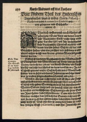Vom Andern Theil des Huberischen Lugenbuchs/ was er wider Herrn Pistorii Praefation in die Anatomiam Lutheri weiters gelogen und Geschalcksnarret. etc.
