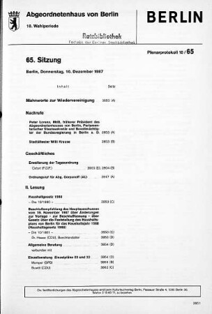 Nr. 65, 10. Dezember 1987