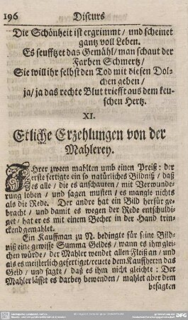XI. Etliche Erzehlungen von der Malerey.