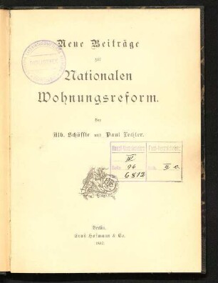 Neue Beiträge zur Nationalen Wohnungsreform