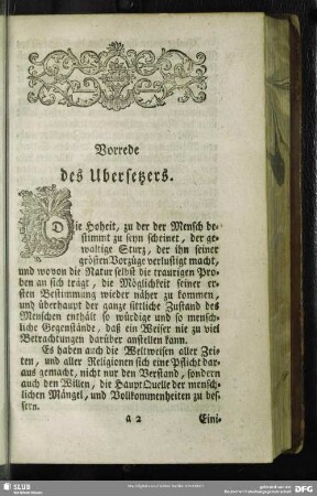 Vorrede des Ubersetzers
