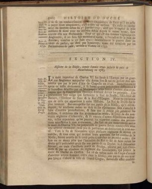 Section IV. Hist. de Silésie, 1740 - 1763.