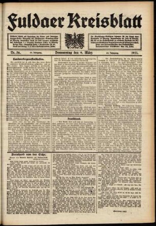 Zweite Ausgabe vom Donnerstag, den 09. März 1911.