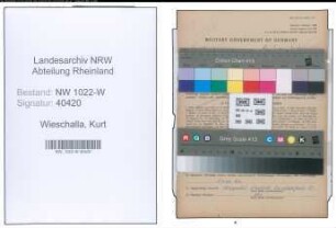 Entnazifizierung Kurt Wieschalla , geb. 16.06.1922 (Maler)