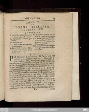 Caput IV. De Forma Literarum Reversalium.