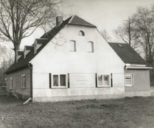 Dörnthal (Pfaffroda-Dörnthal), Hauptstraße 104. Wohnhaus (Hof Nr. 143). Giebelansicht mit Anbau