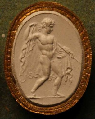 Trunkener und taumelnder Bacchus mit Thyrsosstab (Daktyliothek, Erstes Mythologisches Tausend)
