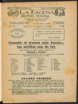 Cuando el tronco sale bueno... las astillas son de ley : pieza cómica en cuatro cuadros