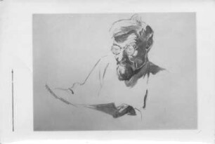 Prof. Dr. med. vet. Hans Richter. Tusche- und Kohlezeichnung (1938; E. Richter). Dresden-Südvorstadt, Eisenstuckstraße, Atelier der Künstlerin