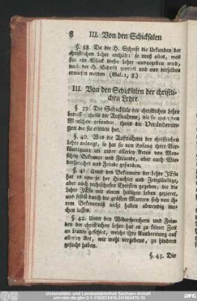 III. Von den Schicksalen der christlichen Lehre.