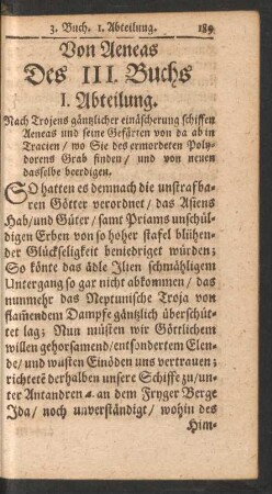 Von Aeneas Des III. Buchs ...