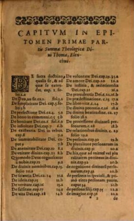 Epitome in universam SS. Theologiae d. Thomae Aquinatis Summam