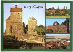 Stolpen. Burg 4-tlg. grüne Umrandung