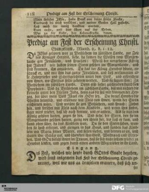 [Predigten 11 bis 17: Fest der Erscheinung Christi]