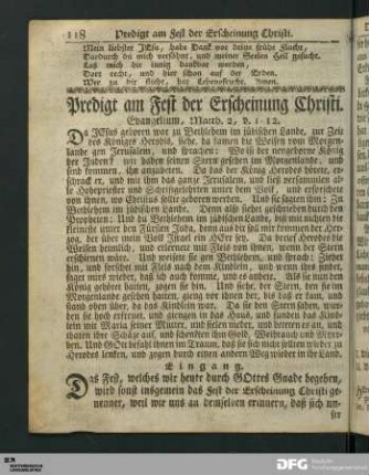 [Predigten 11 bis 17: Fest der Erscheinung Christi]