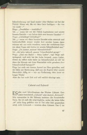 Cabaret und Kabarett