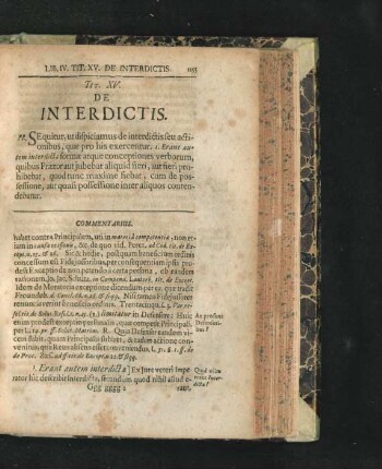 Tit. XV. De Interdictis.