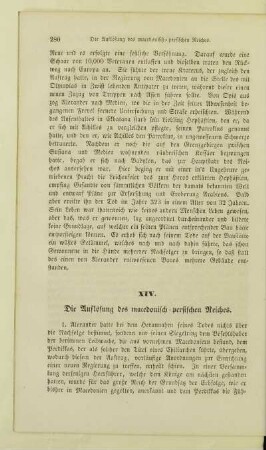 XIV. Die Auflösung des macedonisch-persischen Reiches