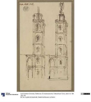Rathenow. St. Andreaskirche. Entwurf zum Turm