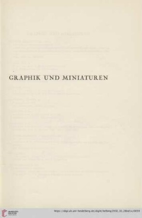 Graphik und Miniaturen (Nr. 230-255)