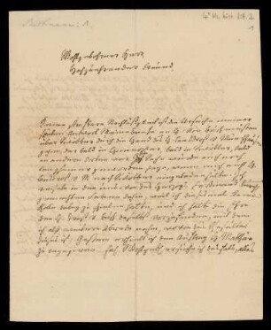 Brief von Johann Beckmann an Rudolf Erich Raspe