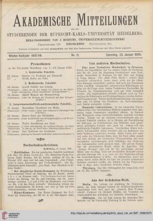 Nr. 12 (22. Januar 1898)