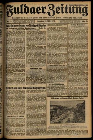 Erste Ausgabe vom Sonntag, den 29. März 1931.