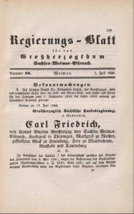 Nr. 18 : 5. Juli 1848