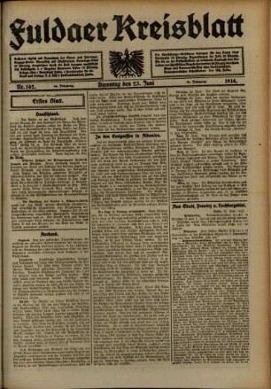 Ausgabe vom Dienstag, den 23. Juni 1914.