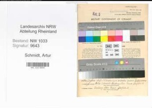 Entnazifizierung Artur Schmidt , geb. 11.04.1909 (Polizeibeamter)