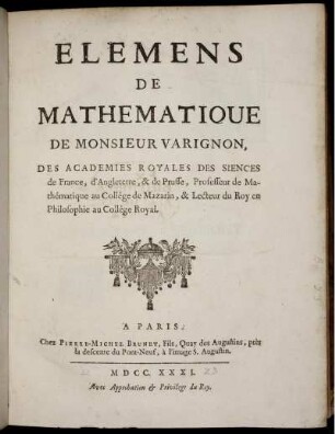 Eléméns de mathématique