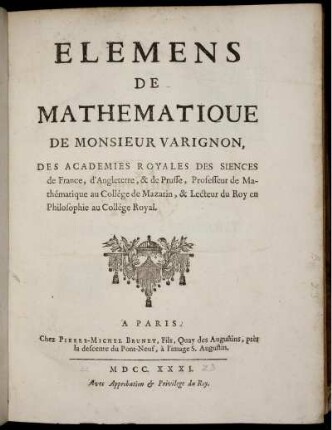 Eléméns de mathématique