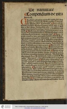 Compendium de vita Antichristi.