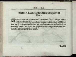 Wann Adversarius die Klinge attaquiret in Quart. [inkl. Abbildung]