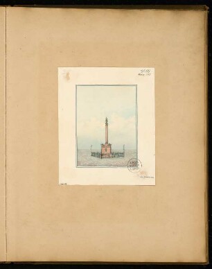 Gefallenendenkmal, Stendal Monatskonkurrenz März 1875: Perspektivische Ansicht
