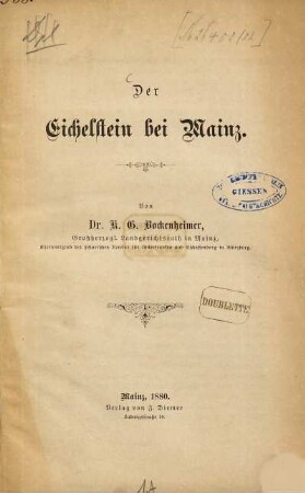 Der Eichelstein bei Mainz