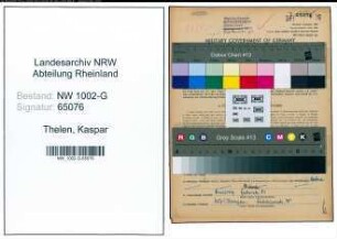 Entnazifizierung Kaspar Thelen, geb. 19.11.1868 (Sattler)