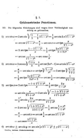 I. Algebraische Analysis.