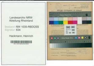 Entnazifizierung Heinrich Hackmann , geb. 23.06.1902 (Bergbauangestellter)