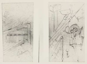 Schubkarre, Bleistiftskizze, A. Menzel, 19. Jh.