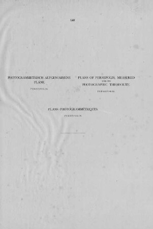 148. Photogrammetrisch aufgenommene Pläne, Persepolis